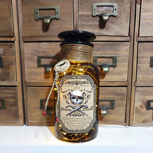Pirates Demise Amber Glass Reagent Potion Bottle Lamp